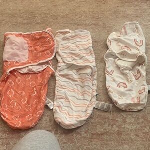 Set of Three Baby Swaddle Blankets
